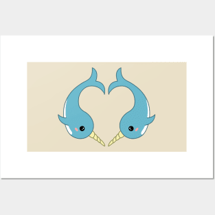 Narwhal heart Posters and Art